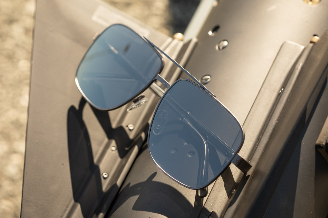 Nimitz Sunglasses: Gun Metal Frame SILVER Lens