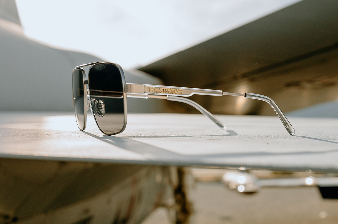 Nimitz Sunglasses: Gun Metal Frame BLACK Lens