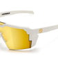 Future Tech Sunglasses: GLOSS WHITE Gold Lens Z87+