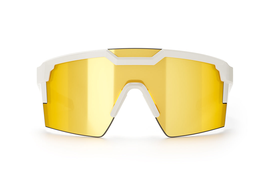 Future Tech Sunglasses: GLOSS WHITE Gold Lens Z87+