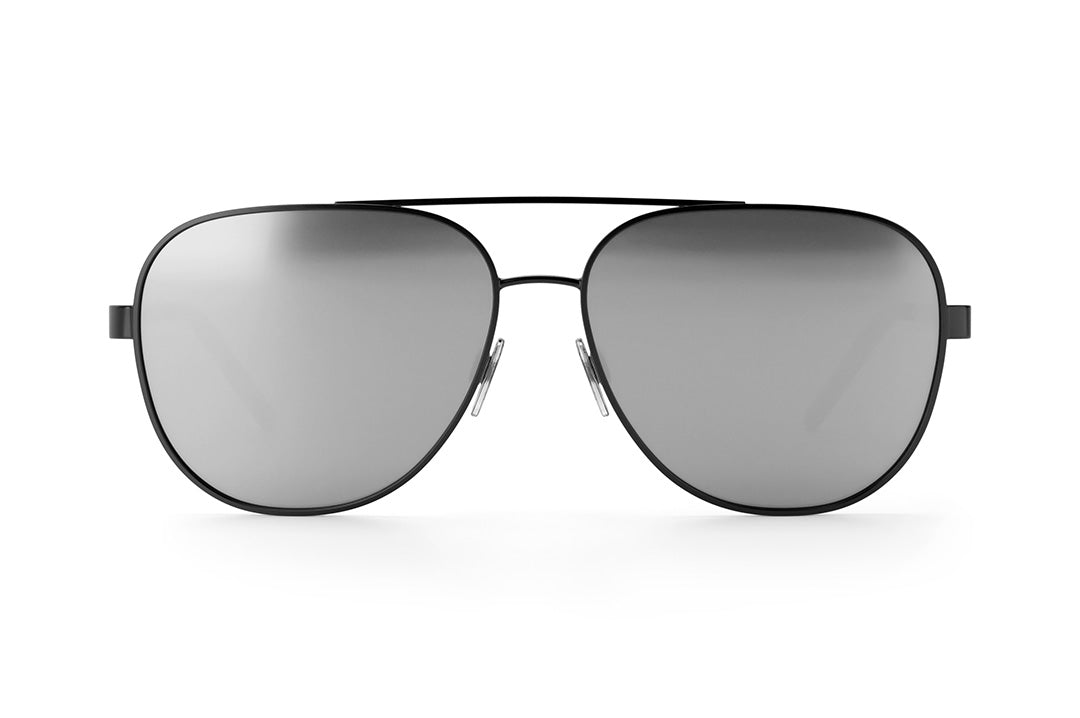 Incline Sunglasses: SATIN Black Frame SILVER Lens