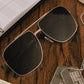 Nimitz Sunglasses: Gun Metal Frame BLACK Lens