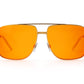 Nimitz Sunglasses: Polished Gold Frame Amber Lens