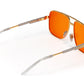 Nimitz Sunglasses: Polished Gold Frame Amber Lens