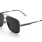 Nimitz Sunglasses: Gun Metal Frame BLACK Lens