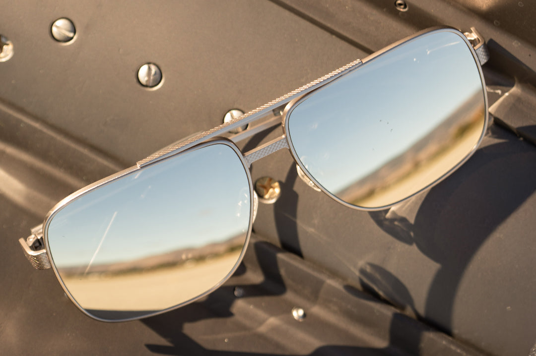 Nimitz Sunglasses: Gun Metal Frame SILVER Lens