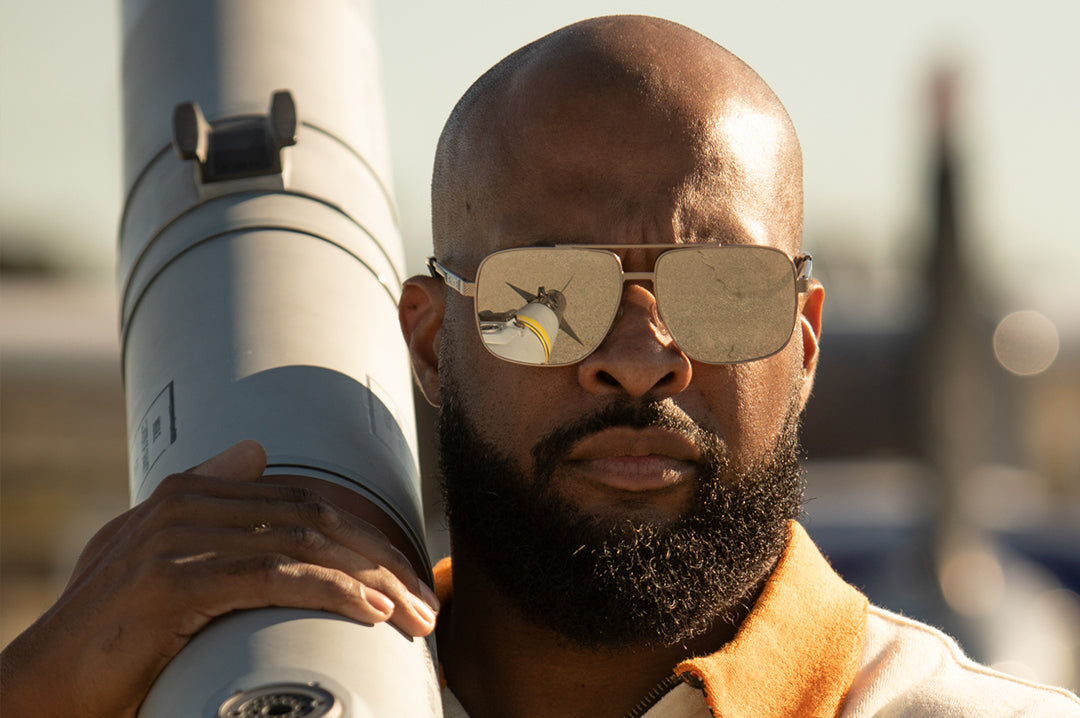 Nimitz Sunglasses: Gun Metal Frame SILVER Lens