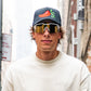 Future Tech Sunglasses: GLOSS WHITE Gold Lens Z87+