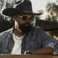 Nimitz Sunglasses: Gold Frame Black Lens