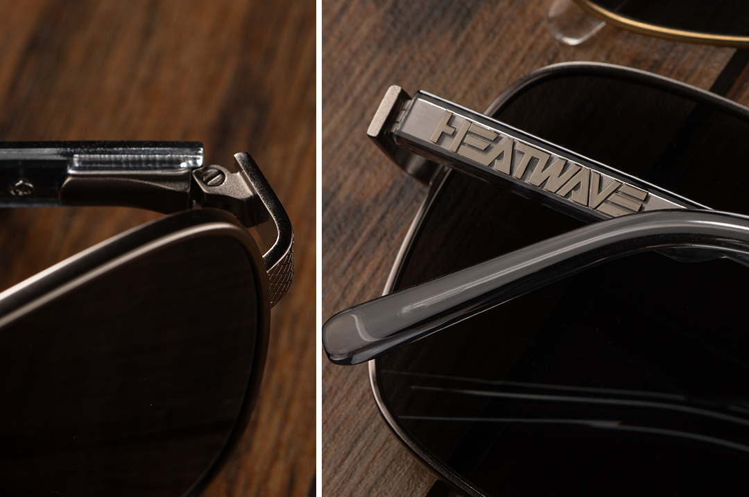 Nimitz Sunglasses: Gun Metal Frame BLACK Lens