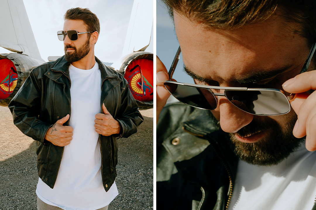 Nimitz Sunglasses: Gun Metal Frame BLACK Lens