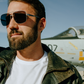 Nimitz Sunglasses: Gun Metal Frame BLACK Lens