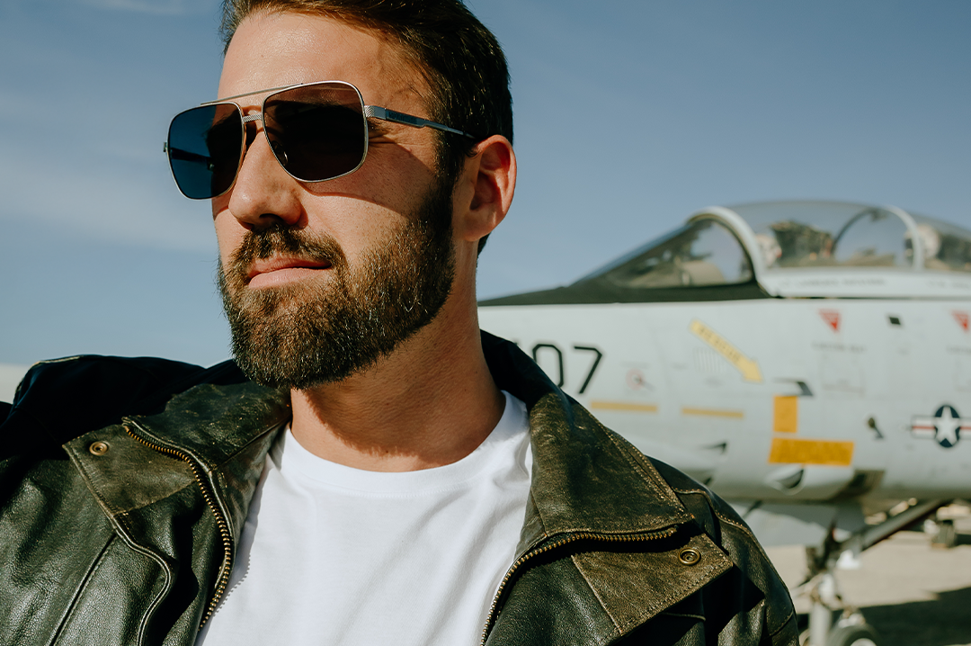 Nimitz Sunglasses: Gun Metal Frame BLACK Lens